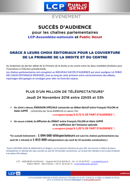Succ&egrave;s d`audience sur les cha&icirc;nes parlementaires apr&egrave;s le dernier