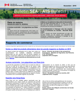 Novembre 2016 - Agriculture et Agroalimentaire Canada