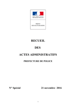 recueil des actes administratifs - Préfecture des Hauts-de