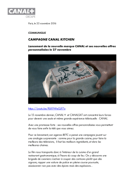 161123 Communiqu&eacute; Groupe CANAL