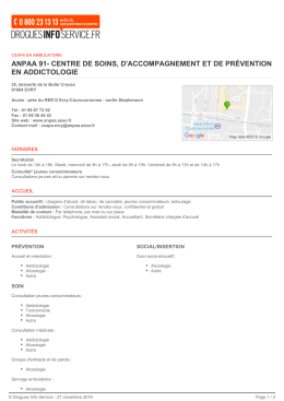 anpaa 91- centre de soins, d`accompagnement et de pr&eacute;vention en