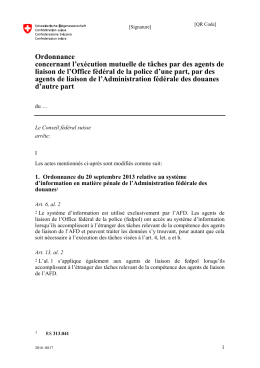 Ordonnance concernant l`exécution mutuelle de tâches par des