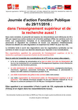 Journée d`action Fonction Publique du 29/11/2016