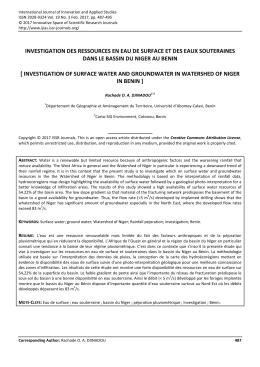 investigation des ressources en eau de surface et