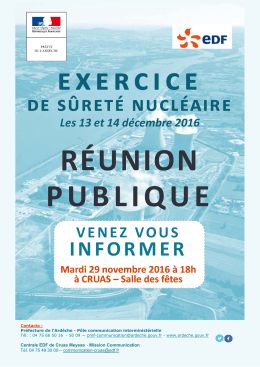 Affiche de la réunion publique du 29 novembre 2016