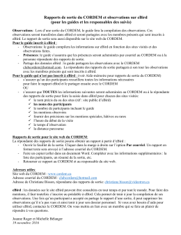 Rapports de sortie du CORDEM et observations sur eBird (pour les