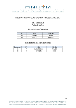 Résultat final DPS-1\2016