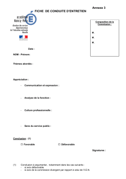 Fiche Conduite de l`entretien Directeur