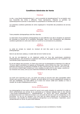 Conditions Generales de Vente