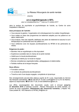 un-e ergothérapeute à 50%