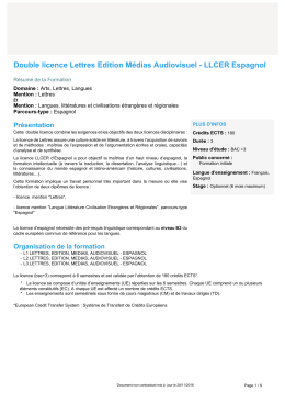 Double licence Lettres Edition Médias Audiovisuel