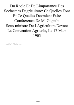 Ce Quelles Font Et Ce Quelles Devraient Faire Confaerence De M
