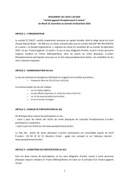 Voir le r&egrave;glement - Parapharmacie.leclerc