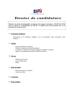 DOSSIER DE CANDIDATURE Prix armées