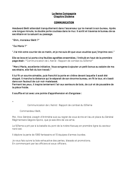 La 8eme Compagnie Chapitre Dixième COMMUNICATION