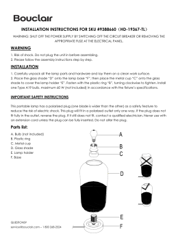 INSTALLATION INSTRUCTIONS FOR SKU