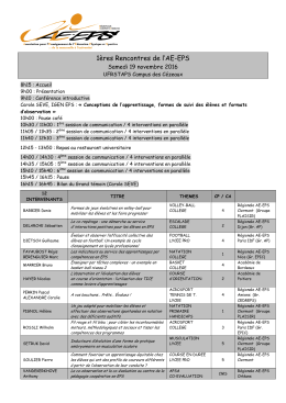 Programme Rencontres AE-EPS