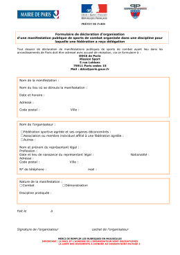 Demande d`autorisation d`organisation d`une manifestation publique