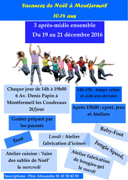 ateliers decembre