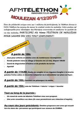 Affiche Téléthon 2016 - Blog de la mairie de Moulézan