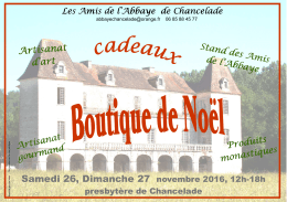 boutique noel 2016 - Les Amis de l`Abbaye de Chancelade