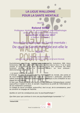 De quoi la Sant&eacute; mentale est