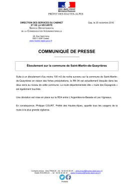 COMMUNIQUÉ DE PRESSE - Internet Services de l`Etat en Hautes