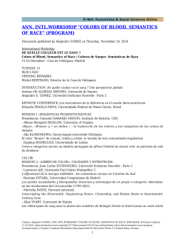 ann. intl.workshop "colors of blood, semantics of race - H-Net