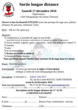 document inscription - Club Subaquatique du L&eacute;man