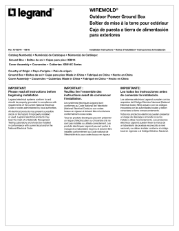 WIREMOLD&reg; Outdoor Power Ground Box Bo&icirc;tier de mise
