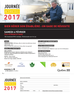 Journ&eacute;e ac&eacute;ricole 2017 - Bas-Saint-Laurent