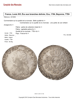 France, Louis XVI, &Eacute;cu aux branches dolivier, Ecu, 1784, Bayonne