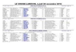 Lundi 18 novembre (18h30) 7 courses, 105 partants - Crois&eacute;