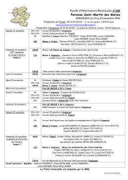 Feuille d`informations paroissiales-146-du-13-au-20