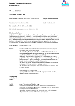 Chargé d`études statistiques et agronomiques
