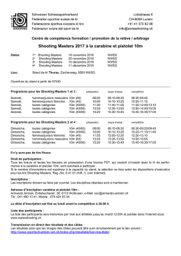 Shooting Masters 2017 &agrave; la carabine et pistolet 10m