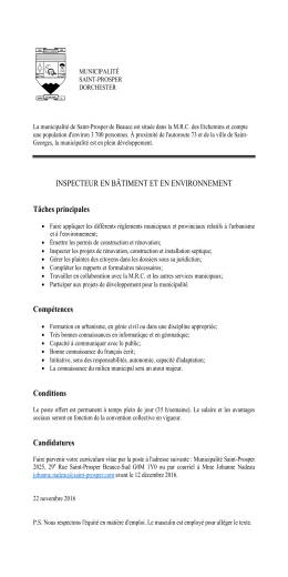 ouverture de poste - Municipalité de Saint