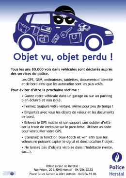 Flyer "Objet vu, objet perdu"