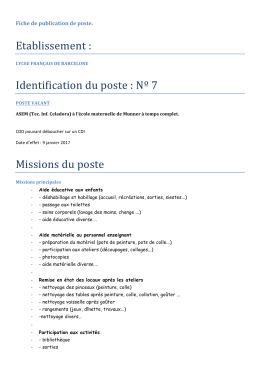 Fiche de poste - Lyc&eacute;e fran&ccedil;ais de Barcelone
