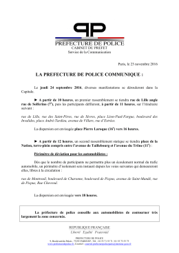 la prefecture de police communique