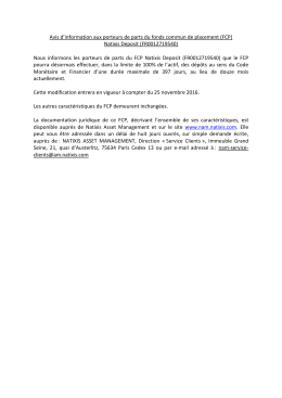 Avis d`information - Natixis Asset Management