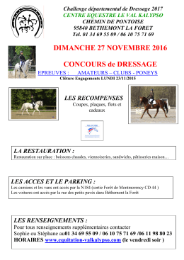Concours aux écuries du Val Kalypso à Béthemont