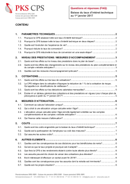 CPS Taux d`int&eacute;r&ecirc;ts technique - FAQ 10.2016