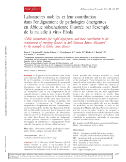 Laboratoires mobiles et leur contribution dans l`endiguement de