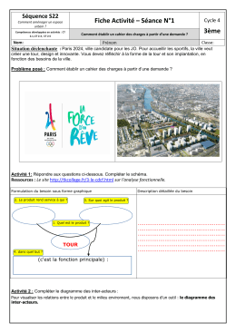 Fiche Activit&eacute; &ndash; S&eacute;ance N&deg;1 3&egrave;me