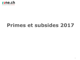 Primes et subsides 2017