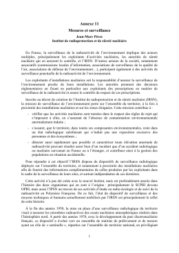 Annexe 11 Mesures et surveillance