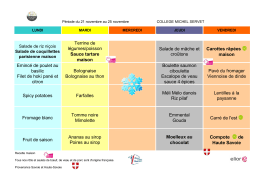 Menu du 21 au 25.11.16