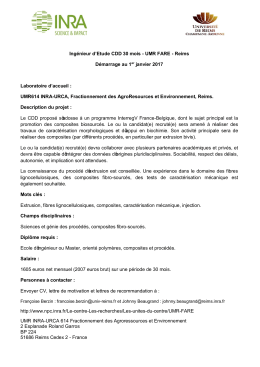 Voir la fiche de l`offre. - SFR Condorcet FR CNRS 3417