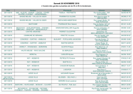 Samedi 26 NOVEMBRE 2016 L`horaire des gardes